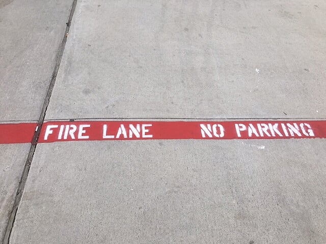 Fire lane striping and stenciling in Hutchinson, KS
